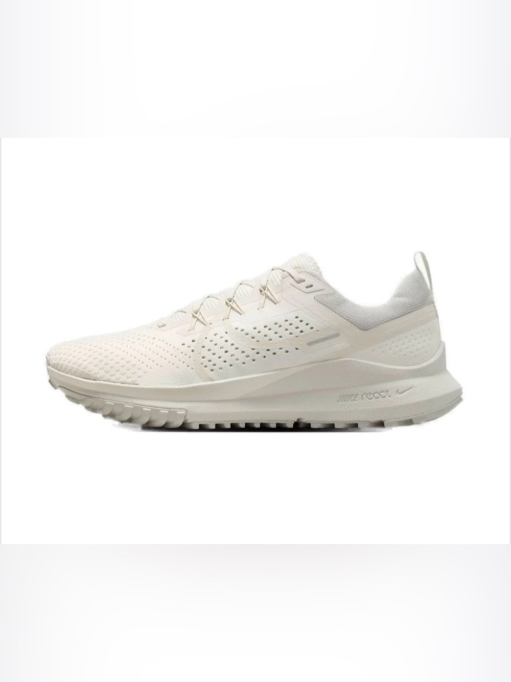 Nike Men React Pegasus Trail 4 Athletic Running Shoe - Beige Gray